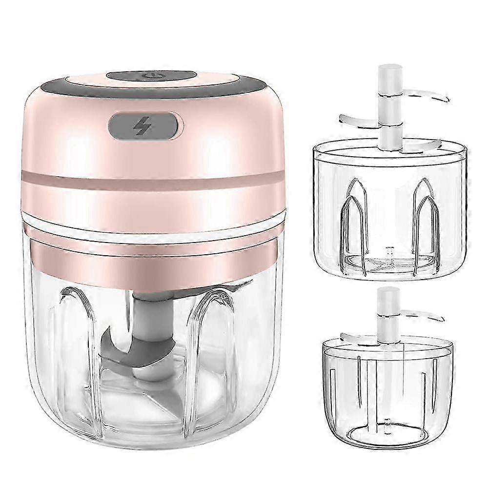 Portable Wireless Mini Garlic Chopper, Electric Food Processor for Chopping Onion and Meat, Versatile Garlic Masher and Mincer Tool, Compact