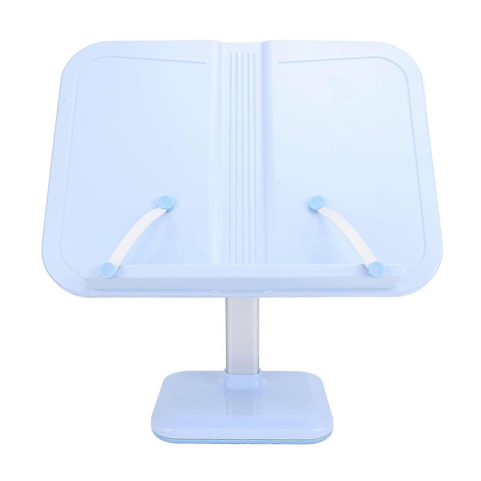 Adjustable Book Holder with Page Clips Multi Angle Adjustment Aluminum Children Reading Stand for Laptop Textbook Blue 