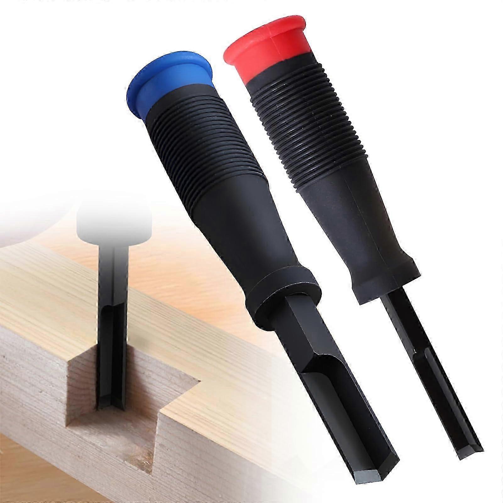 Woodworking Square Mortise Chisel, 90 Precision Cut Corner Chisel, for Door Installation and Wood Carving (8mm+12mm)