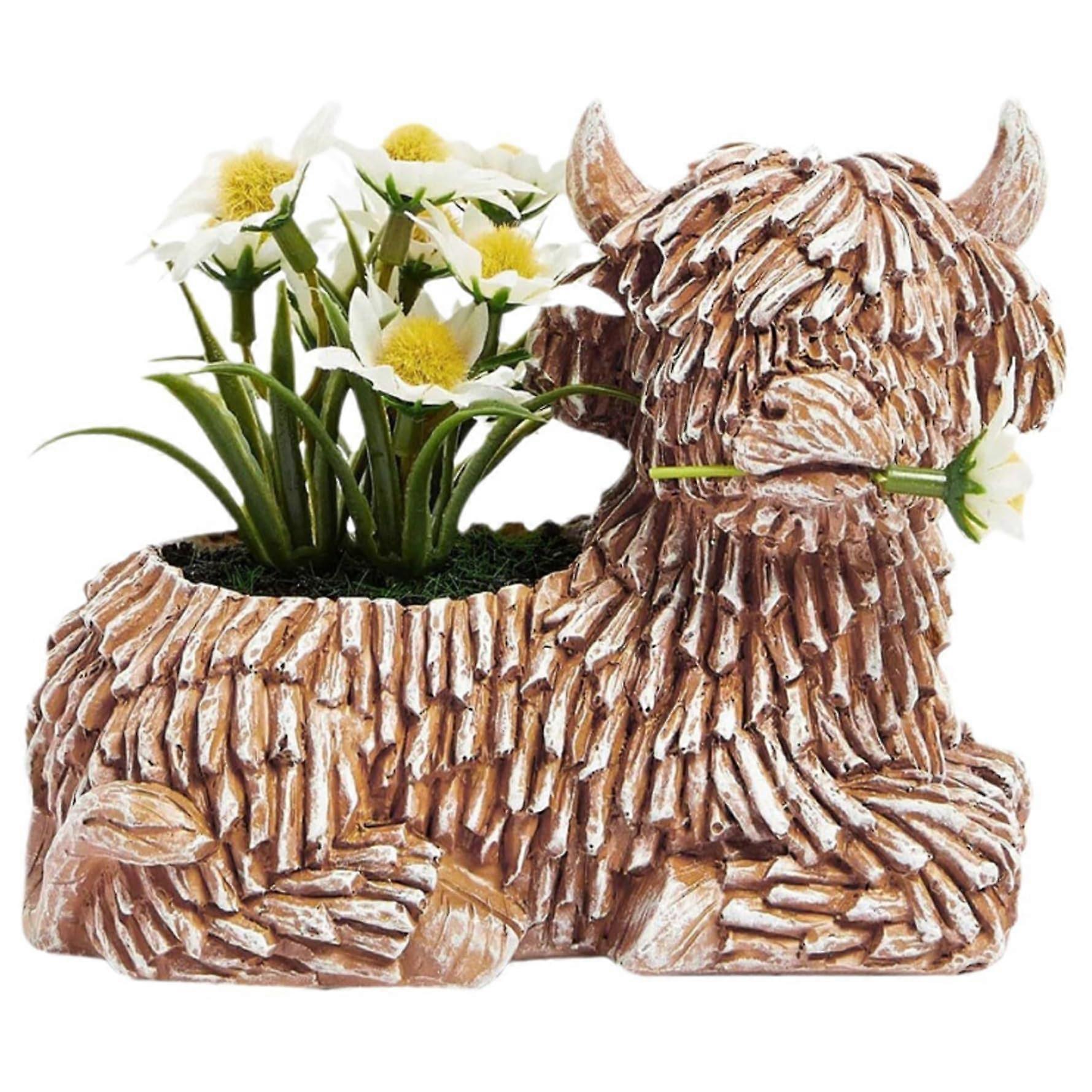 Cow Planter, Miniature Succulent Pots, Resin Flower Pots for Desk Ref: 9268