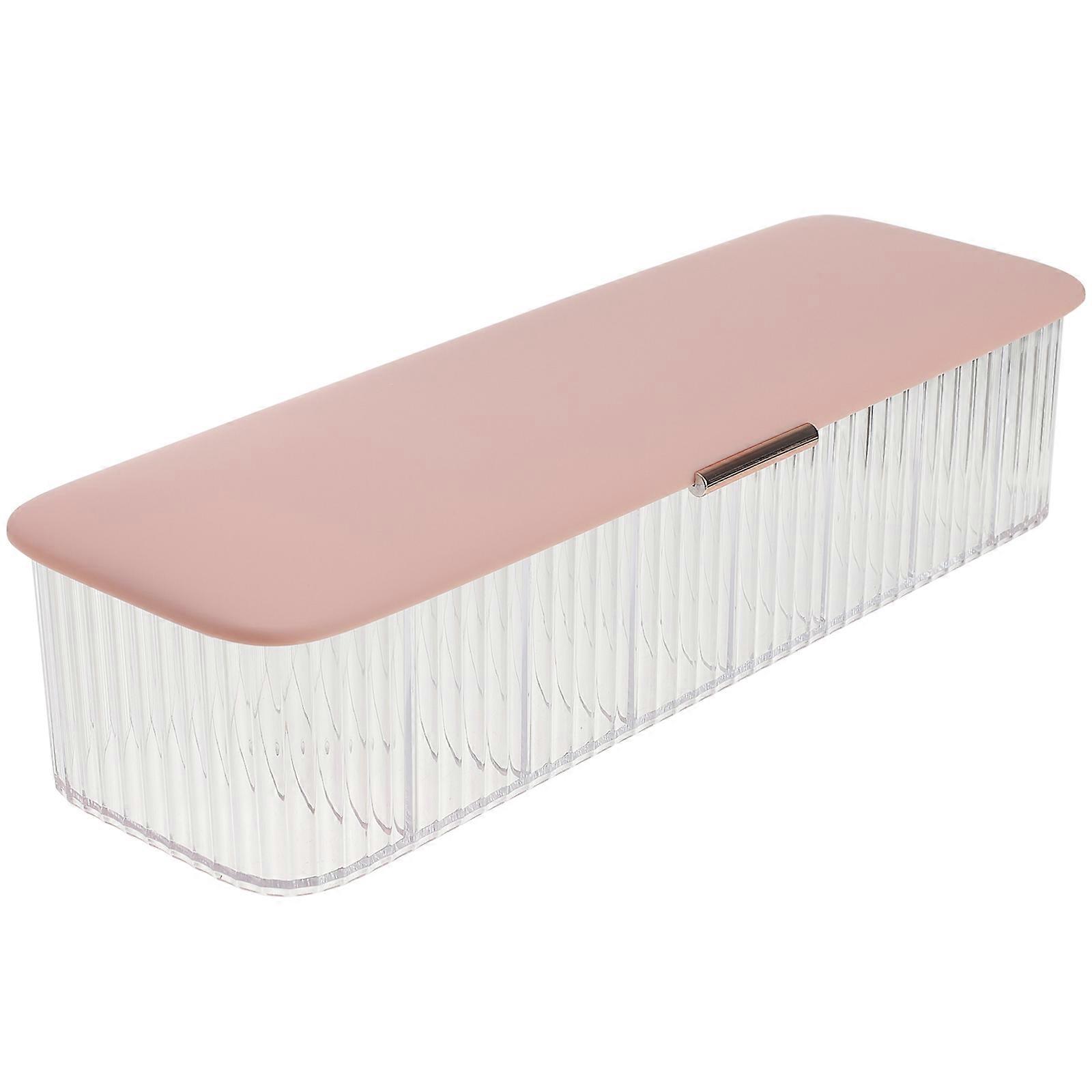 Cord Storage Organizer Box Dustproof Waterproof Rectangular Shape Pink 28x9cm 1Pack