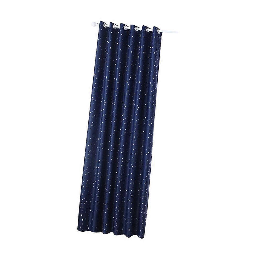 Window Curtain Star Finished Dark Blue 100*250cm Fabric Rectangular Party 1Pack