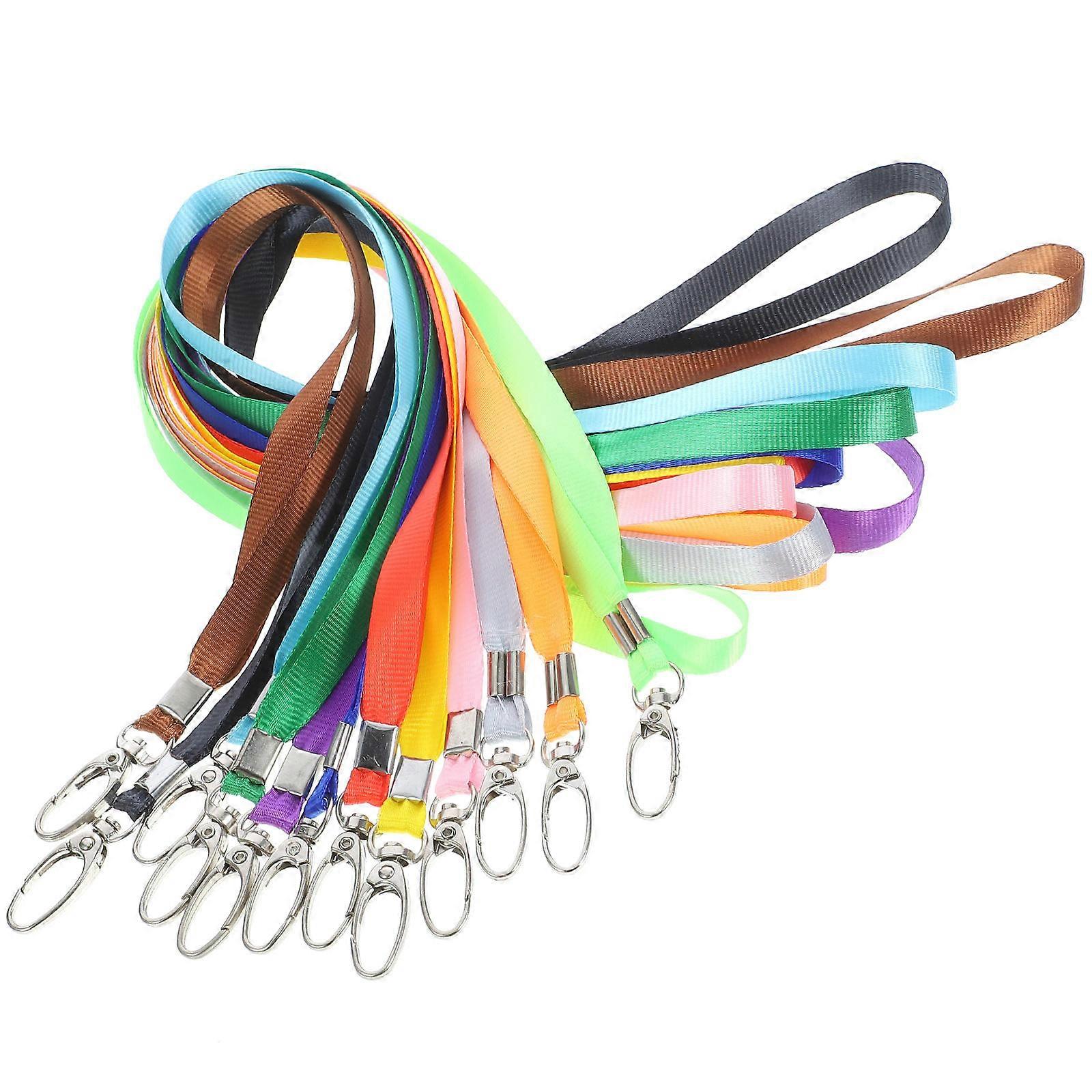 Neck Lanyards for ID Badges Long and Thin Style Reusable Card Safety for Factory Workers Green 12Pcs