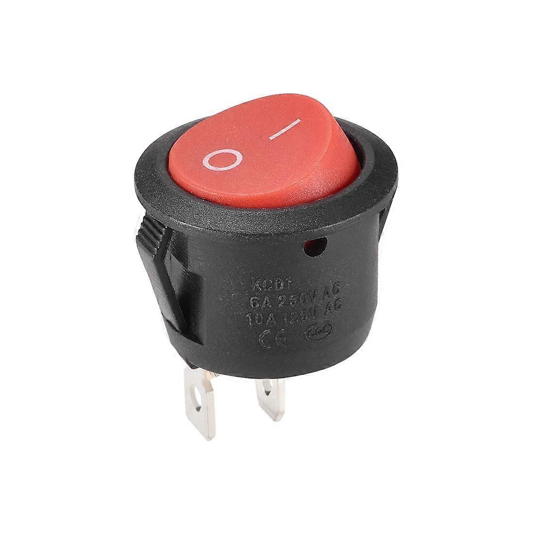 SPST Boot Wippschalter Marine Switch Red Round Toggle Switch 2 Pin ON/OFF AC 250V 6A 125V 10A