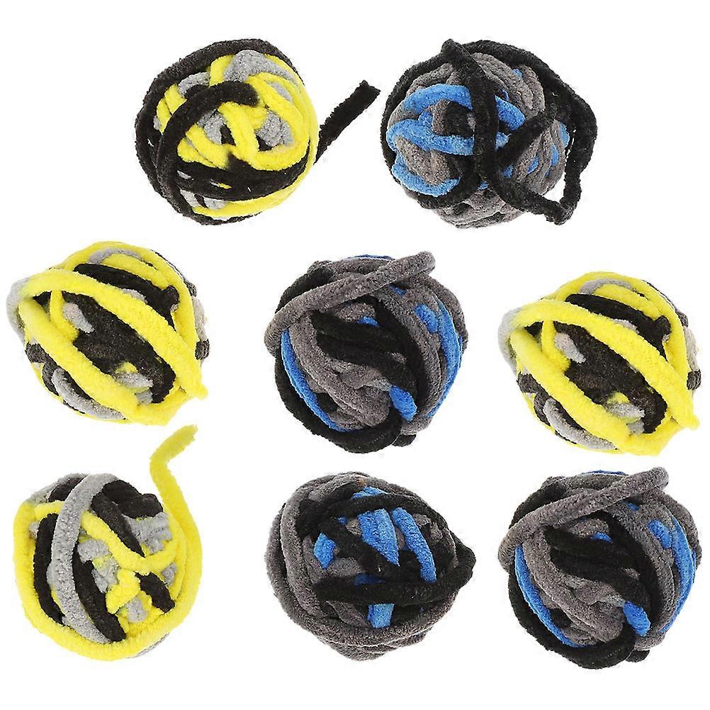 8pcs Soft Plush Cat Yarn Balls   Chewable Scratcher Balls for Indoor Play   Kitten & Cat Enrichment Toys for Interactive Play & Owner Bonding