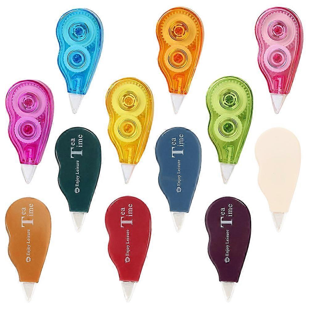 Paper Correction Tape Smooth Tape Application For Study School Tape Assorted Color 12Pcs