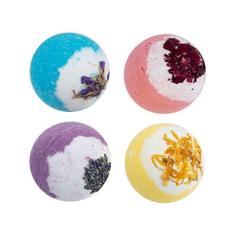 Exfoliating Bath Bombs Set - 4 pcs, 100g each - Scented Aromatherapy, Moisturizing