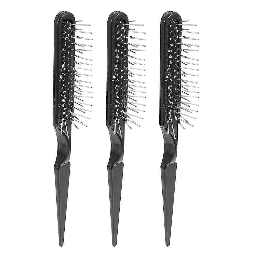 Styling Comb Detangler Hair Brush Safe Use Hair Styling Tools Black 21.2X3X2.5CM 3Pcs