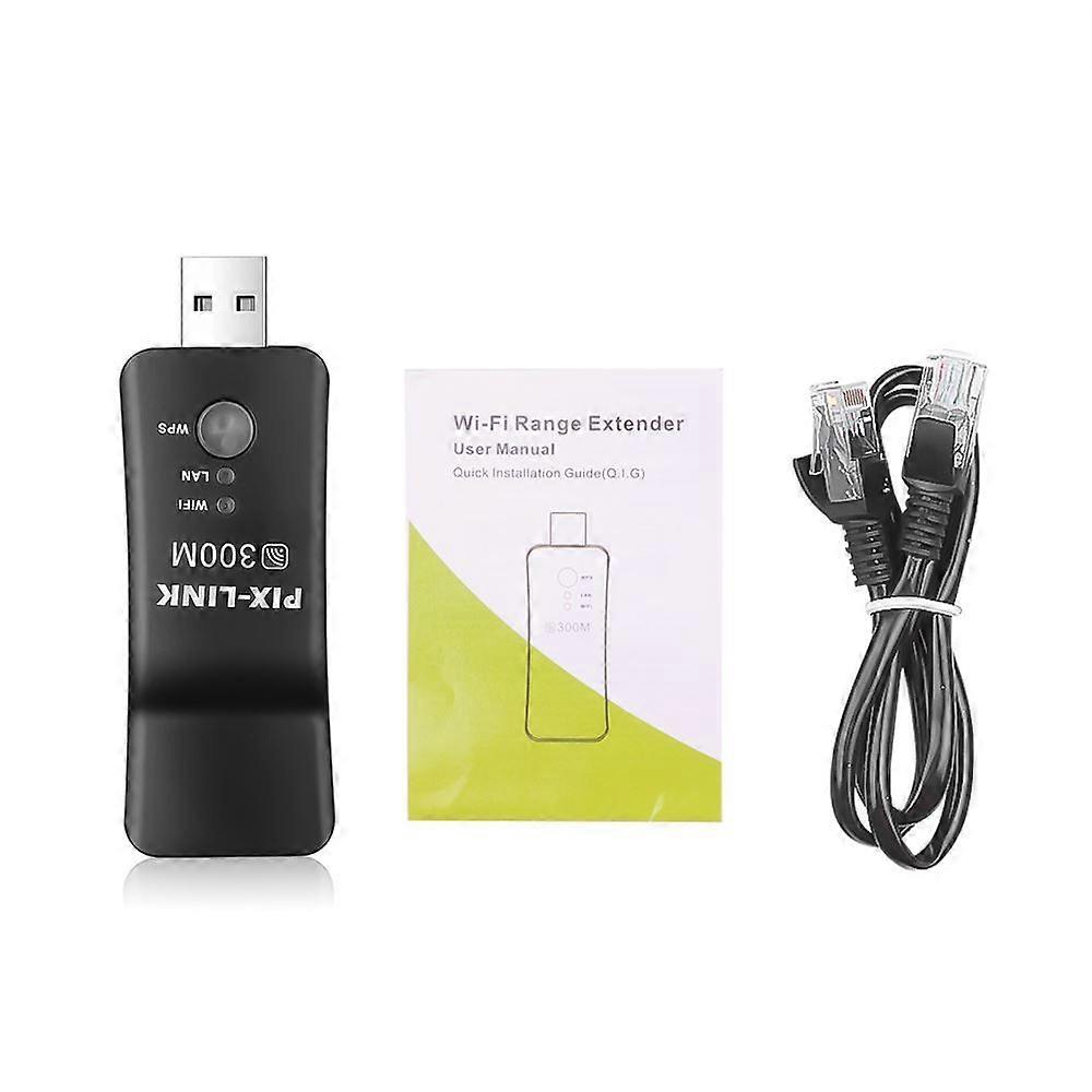 Kebidu Universal Wireless TV Network Wifi Adapter WPS 300Mbps Wi-fi Repeater RJ-45 Network Cable For