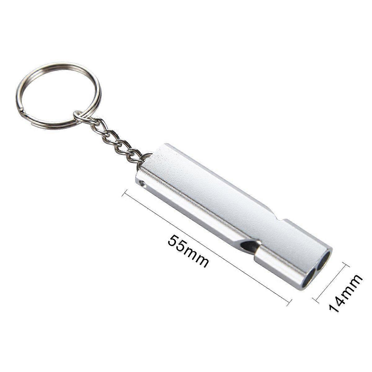 Notfall Überlebenspfeife Doppelrohr Sicherheitspfeife 2er Pack silber