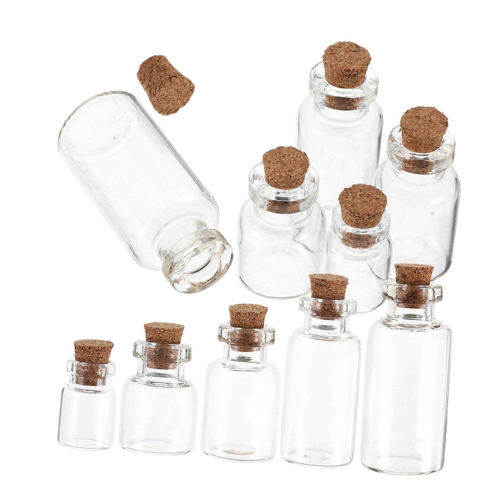 50 pieces mini glass bottles with DIY crafts transparent laboratory containers for craft projects storage Ref: 8935
