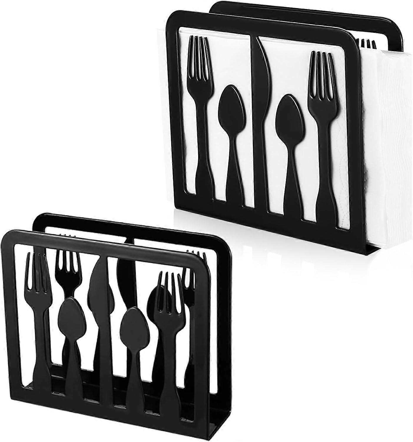 2 Pcs Tableware Pattern Napkin Holder, Napkin Holder, Metal