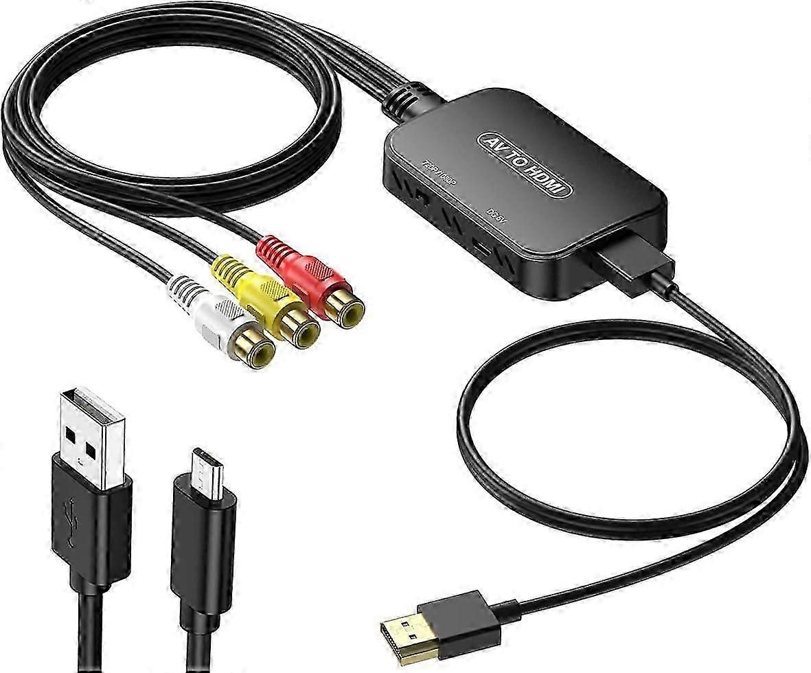RCA to HDMI Converter AV to HDMI Adapter for PS1, PS2, PS3