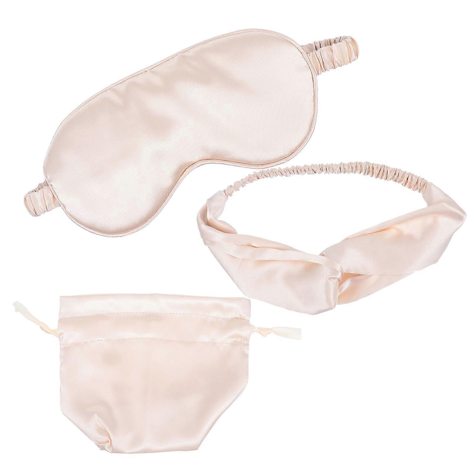 Eye Mask Kit Eye Masks Sets Light Blocker Sleep Aid for Girls 3pcs Beige Color