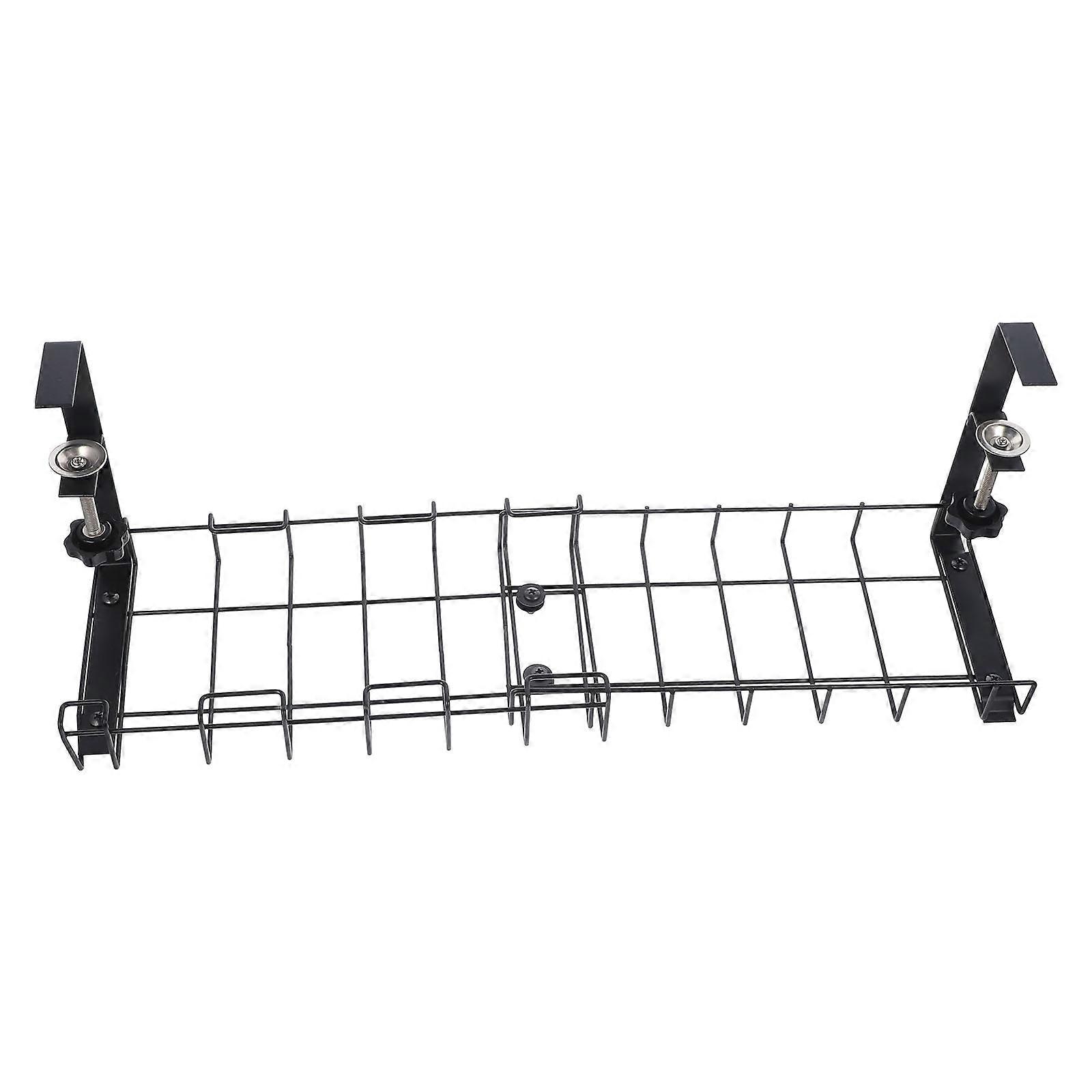 Under Desk Wire Organizer Carbon Steel Storage Solution Office Home Use 1Pack Cable Management Rack