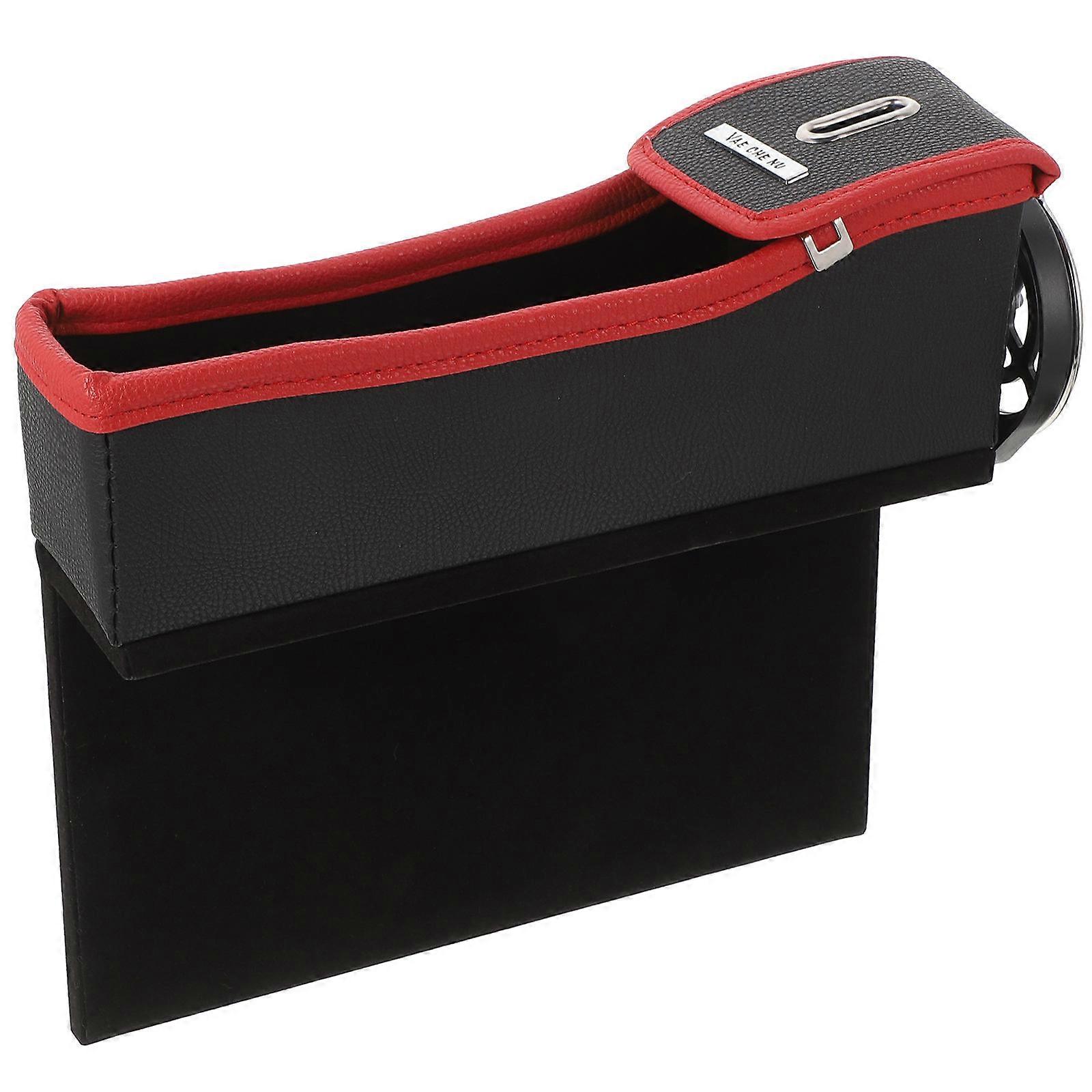 Center Console Organizer Red Black Car Interior Storage 26x7x25cm 1Set