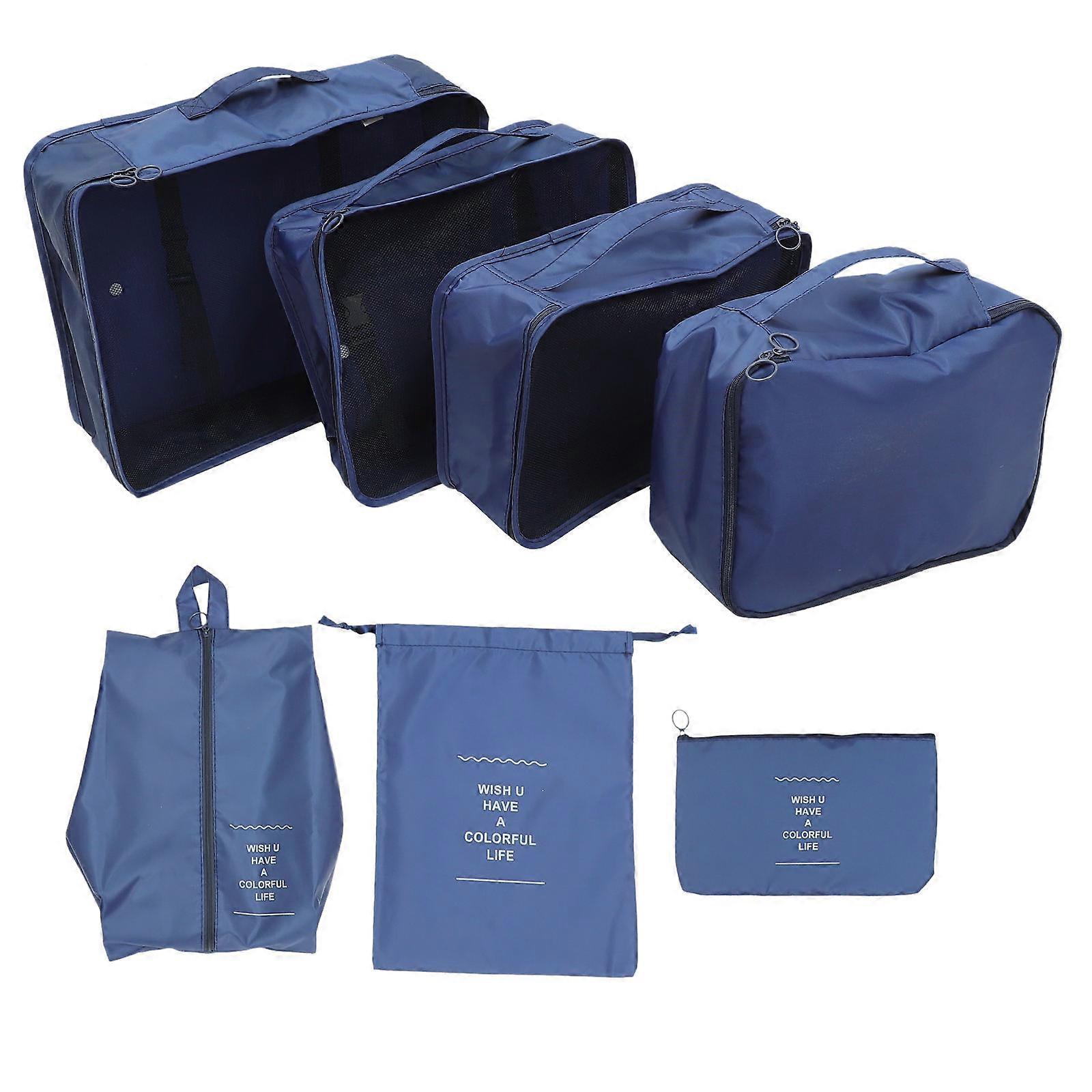 トラベルパッキングキューブセット:軽量ラゲッジオーガナイザーバッグ、衣類、靴、トイレタリー用バッグ、スーツケース、ジム用のしわになりにくい収納ポーチ、