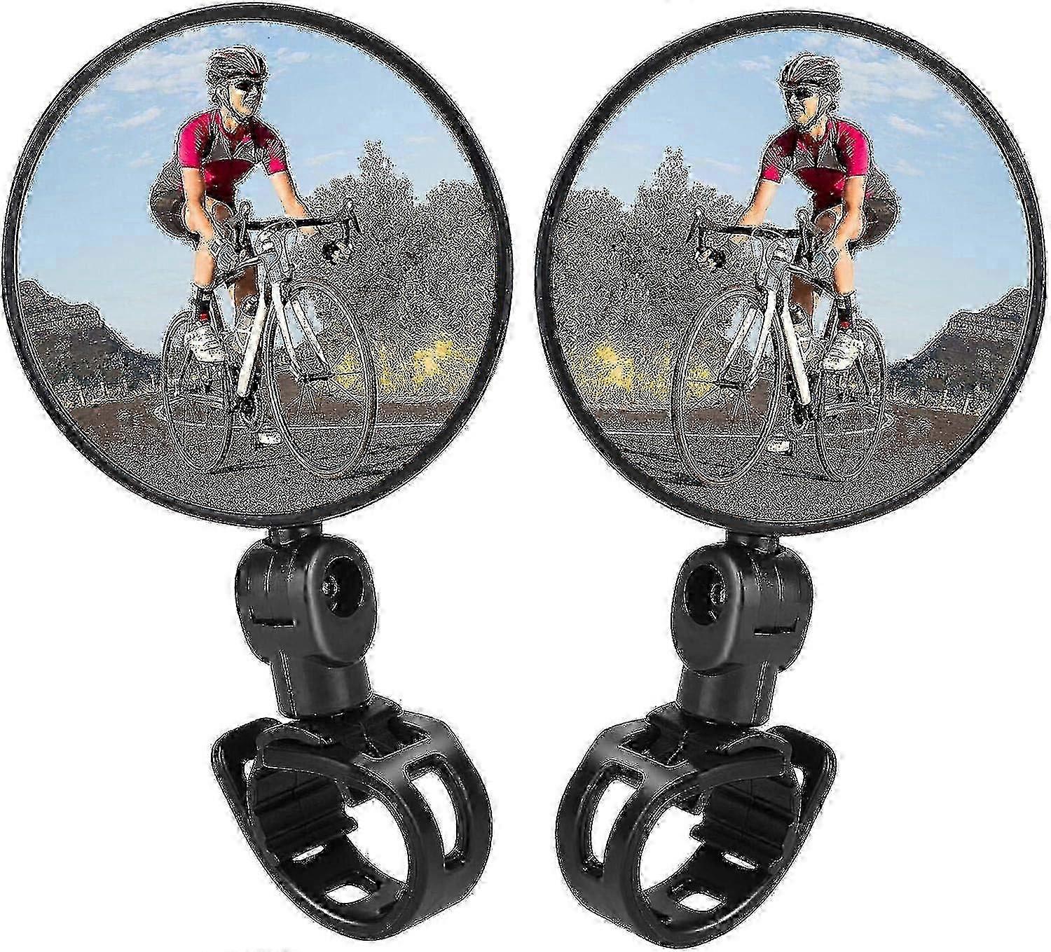 Adjustable Rotatable Handlebar Mounted Plastic Convex Mirror for Bicycle Rear View Safety