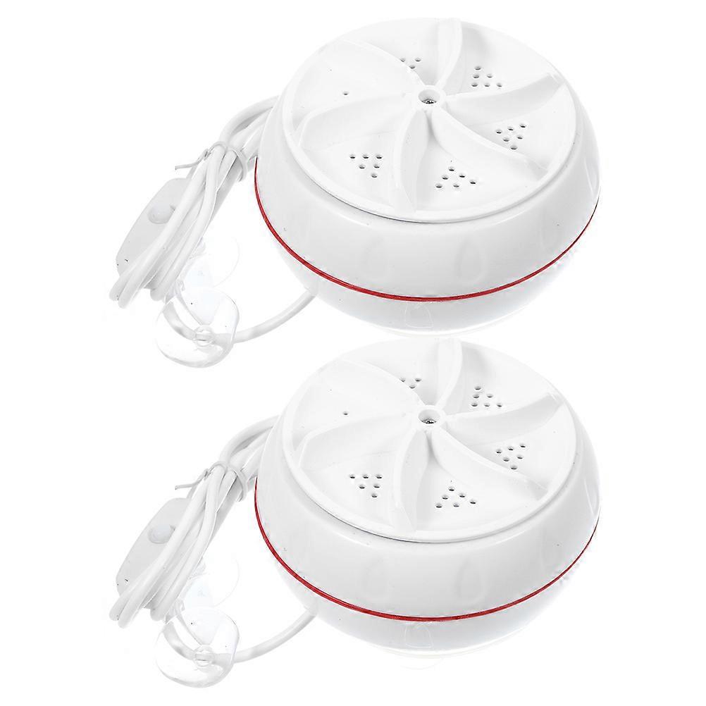 Small Portable Washer for Frequent Travelers Intelligent Timing Automatic 2Pcs White ABS Square