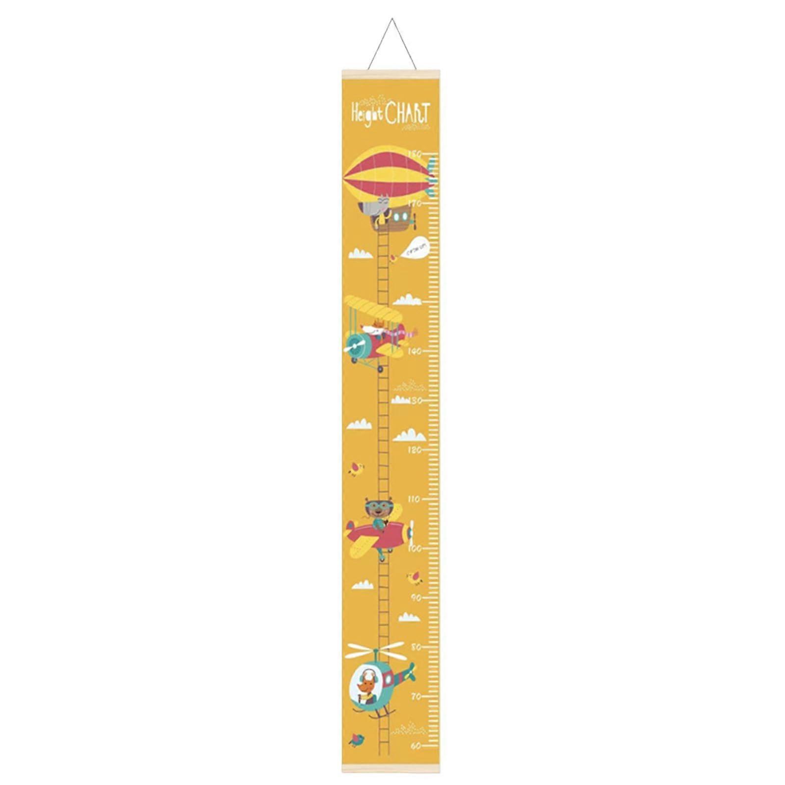 KinderGrößenmesslatte, CartoonMuster, Leinwand, Messlatte, Lineal, abnehmbar, an der Wand montiert, geeignet fr Heimdekoration, 20x140cm