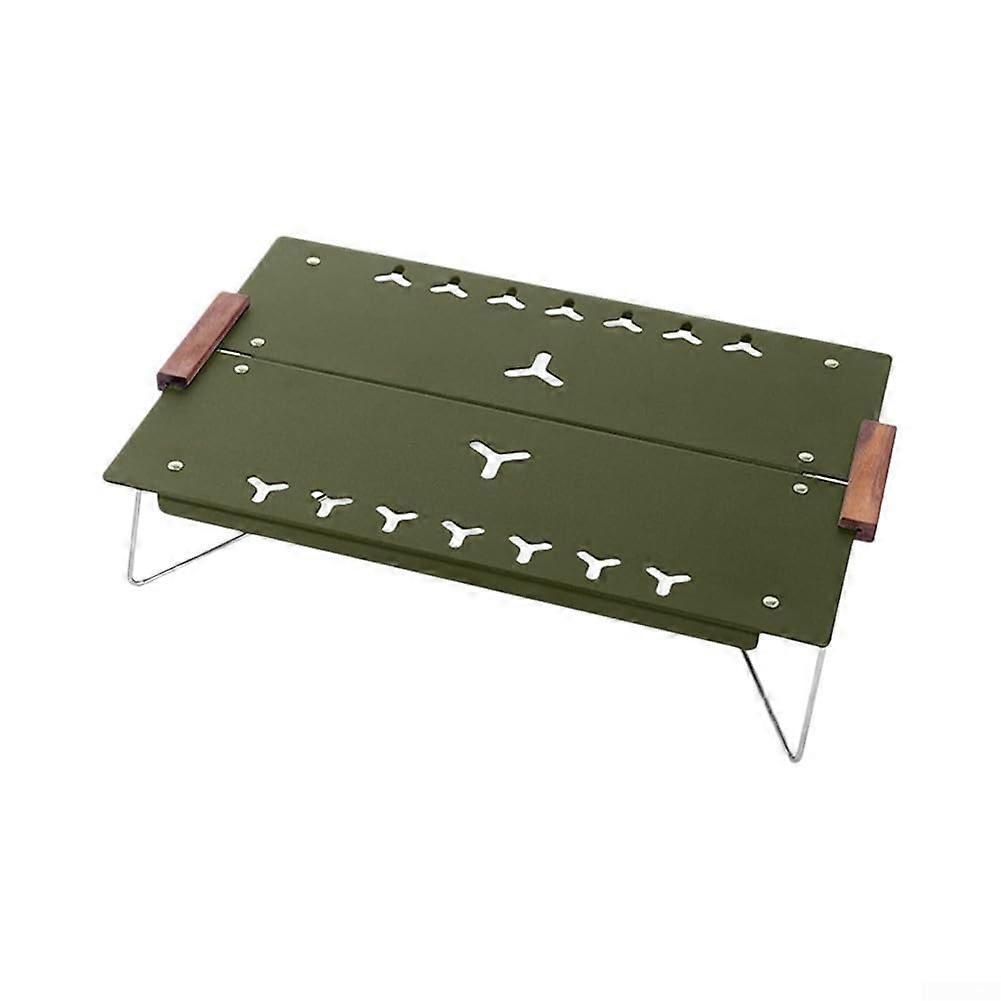 Campsite Essential Portable Folding Mini Picnic Table, Green, Lightweight Material, Compact Size for Outdoor Use