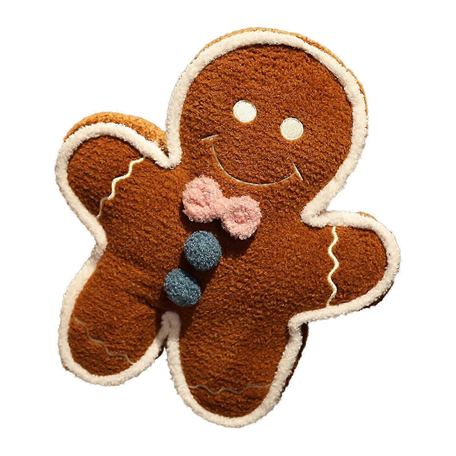 2023 NEW HOT Gingerbread Man Pillow Doll,Decor Cartoon Gingerbread Man Plush Toy,Cookie Man Plush Stuffed Toy Gingerbread Man