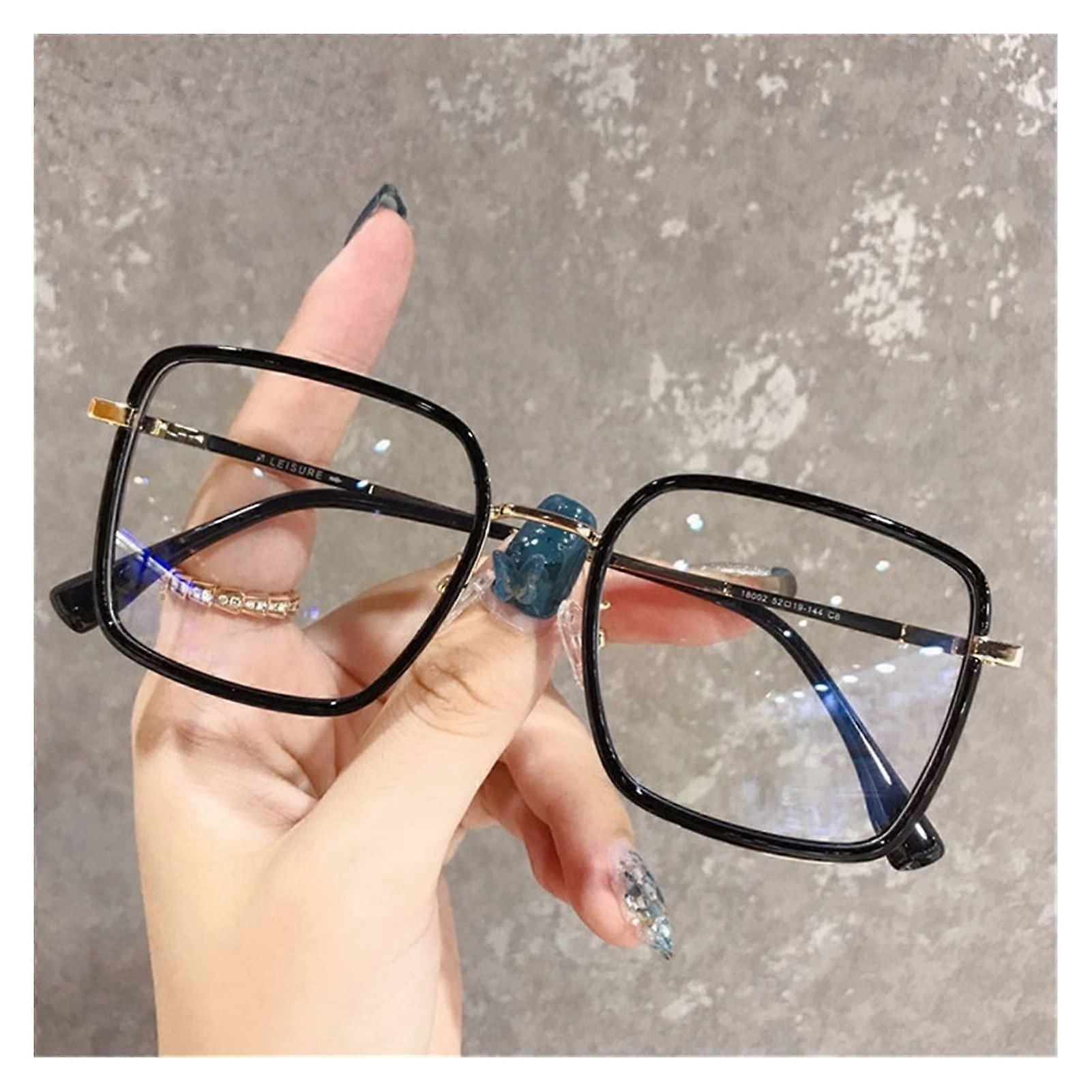 Reading Glasses, Large Frame Square AntiBlue Light Lenses (Color: Black, Size: 2.5)