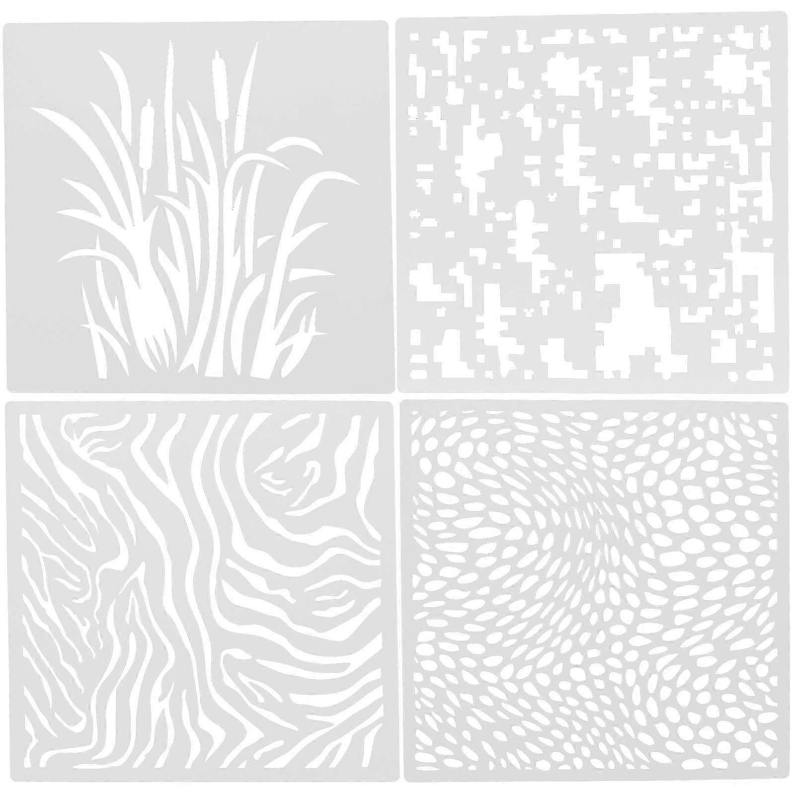 4pcs Reusable Stencils for Wall Painting and DIY Crafts