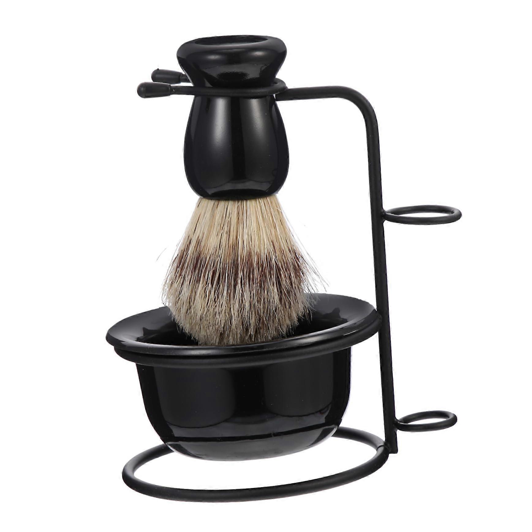 1 Professional Beard Brush with Holder, Shaving Cup, and Bowl, Suitable for All Beard Types, Lightweight and Practical for Daily Use