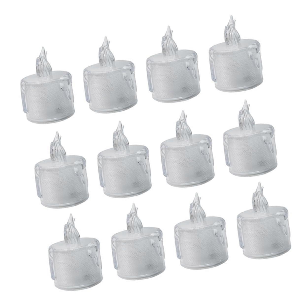 12 Piece LED Candles Flickering Flameless Decorations for Halloween Parties, Safe Candle Lanterns with Warm Light