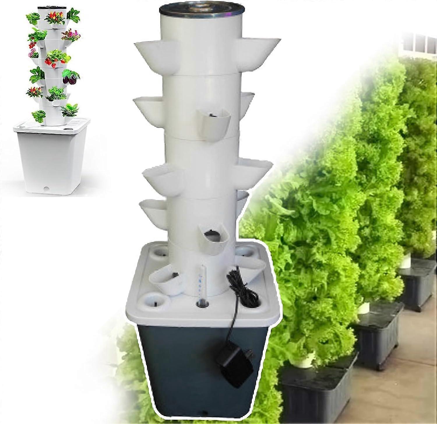 Hydroponic growing system for the garden, hydroponic tower, aeroponics, 30 pods, aquaponics growing system with refill pump, adapter