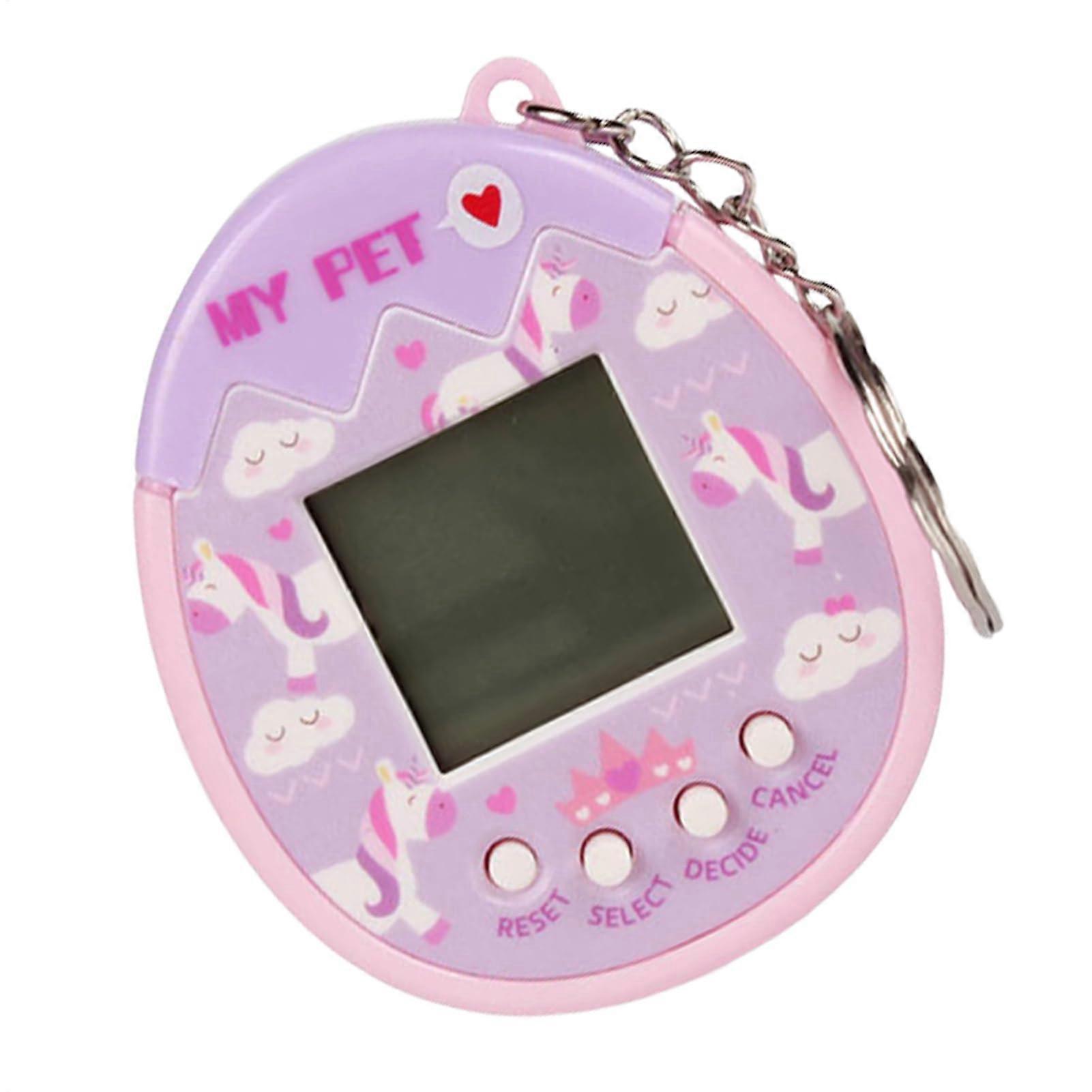 Virtual Pet Games Digital Keychain Device Electronic Toy Pet Simulator Mini Egg Machine Purple Gadget