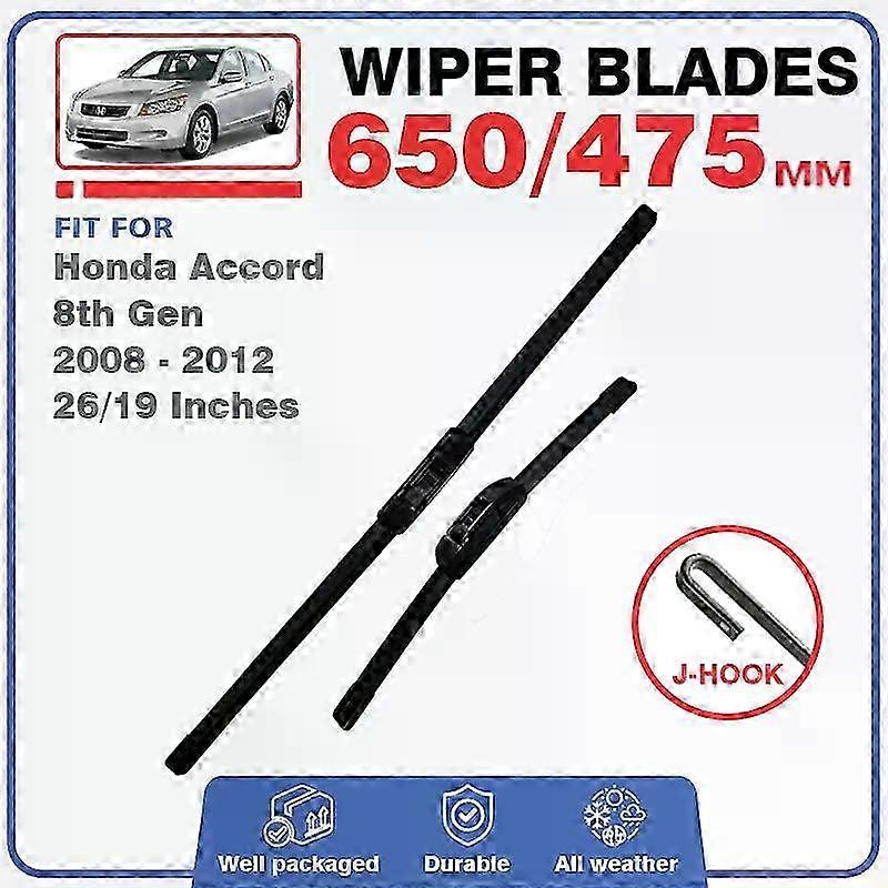 Front Wiper Windscreen Blades for Compatible with Honda Accord 8th Gen 2008 - 2012 Accessories Refill