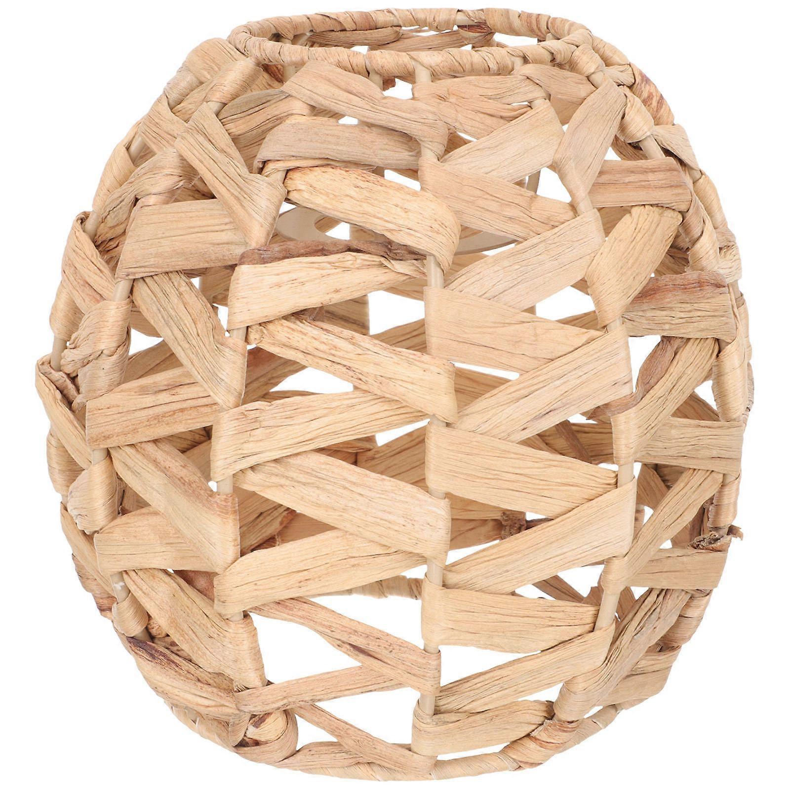 Rustic Woven Grass Ceiling Lamp Shade Replacement – Durable Light Cover for Home Decor Chandeliers