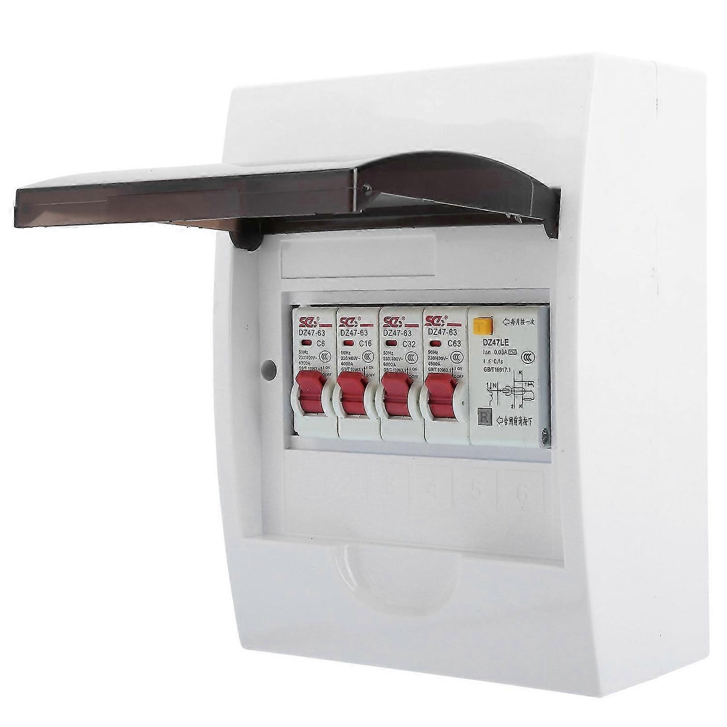 3 Way Fuse Box for 63A 30mA RCD+3MCB(6A+16A+32A) Power Supply Consumer Unit 230/400V