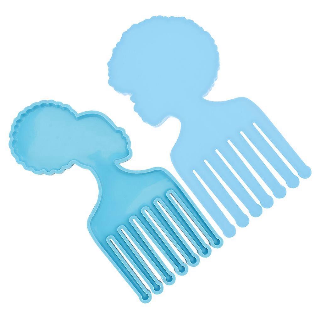 2 Pcs Practical Afro Comb Silicone Mold for DIY Crystal Epoxy Project