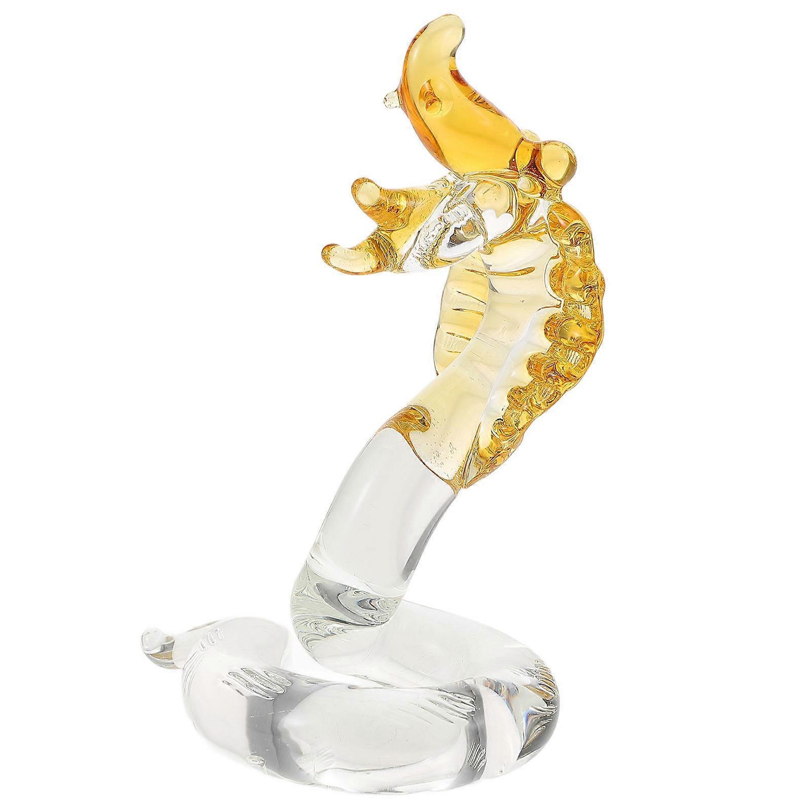 Crystal Stone Snake Statue Chinese Snake Figure For Study Transparent 10.80X8.30X4.60CM 1Pcs