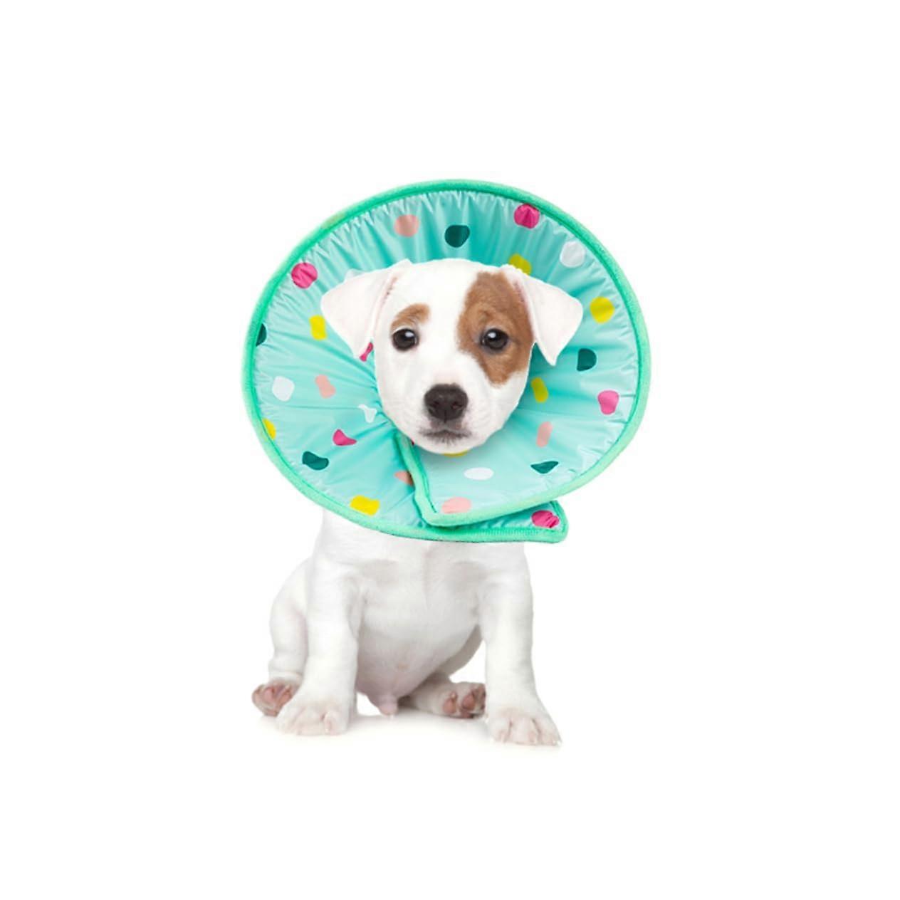 Dog recovery collar Soft breathable protective collar for dogs and cats Adjustable circular collar Size S Wound healing protection for puppies and