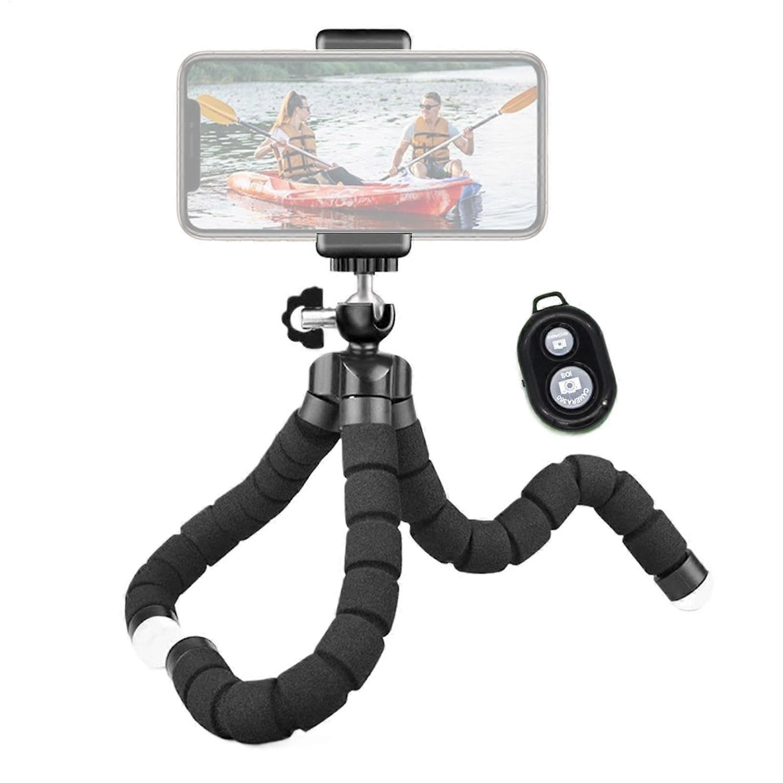 Flexible Tripod for Mobile Phones, Flexible Tripod for Digital Camera, Octopus Design, Flexible Phone Tripod for Vlogging Travel and Selfies black