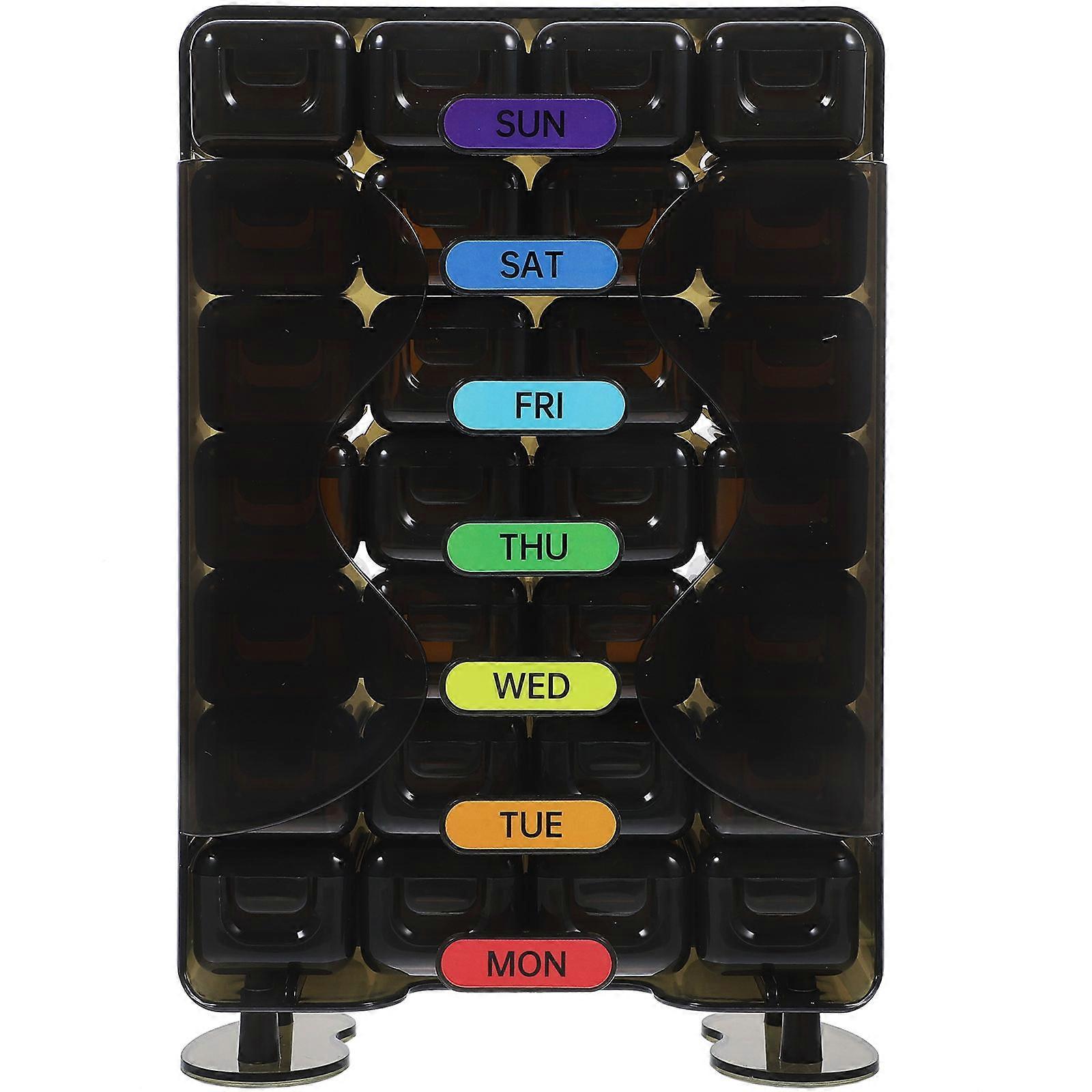 Portable Pill Container Multi-Grid Pill Organizer Certified For Daily Use Home Use 1 Set