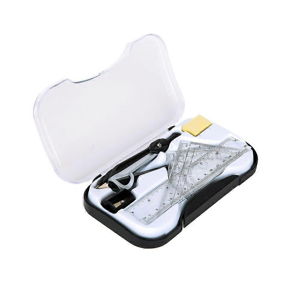 Premium Compass Set and Geometry Ruler Tool Kit for Students and Teachers in Assorted Color 8 Pieces