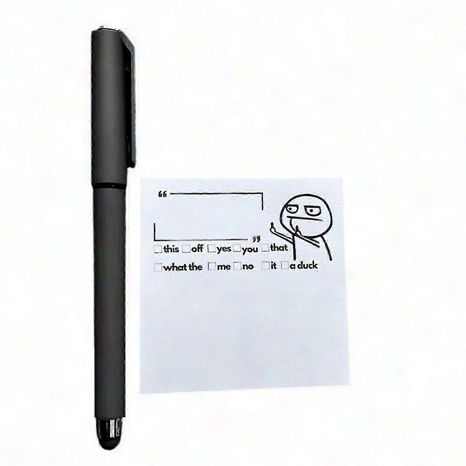 Sarcastic Sticky Notes Set - Funny Notepad & Pen for Office Pranks | Self-Adhesive Memo Pads - Stocking Stuffer Gift for Coworkers