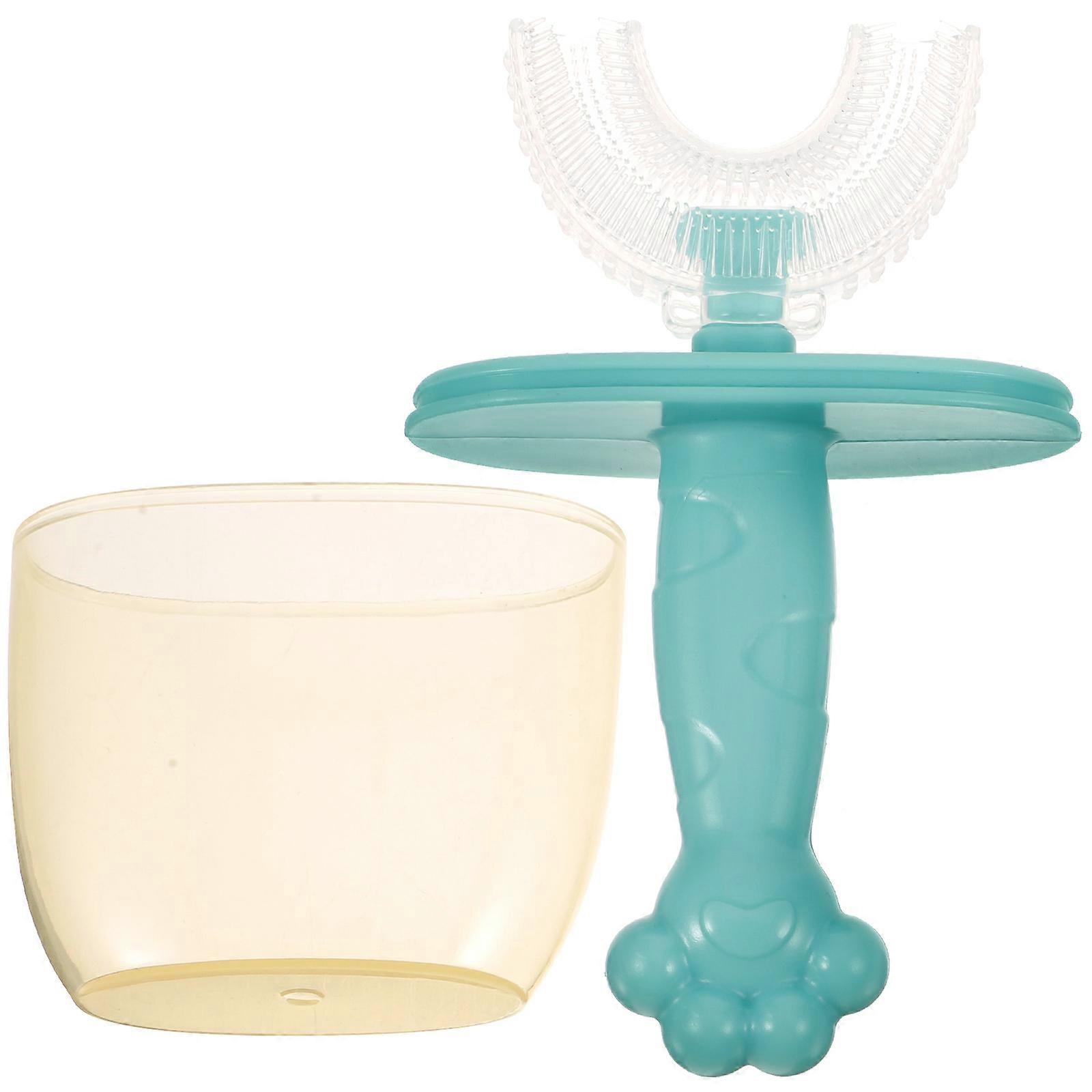 U Shaped Toothbrush Oral Cleaning For Children Daily Use Green 1Pcs