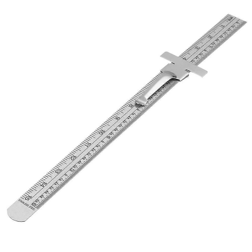 15.2 Cm Stainless Steel Measuring Tool, Standard Ruler With Scale, Depth Gauge, Marking Tool, Removable Clip