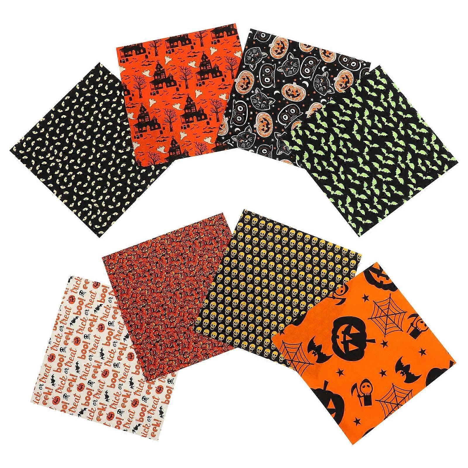 Halloween Pattern Cloth Cotton Multi for DIY Halloween Patchwork Projects with Shapes