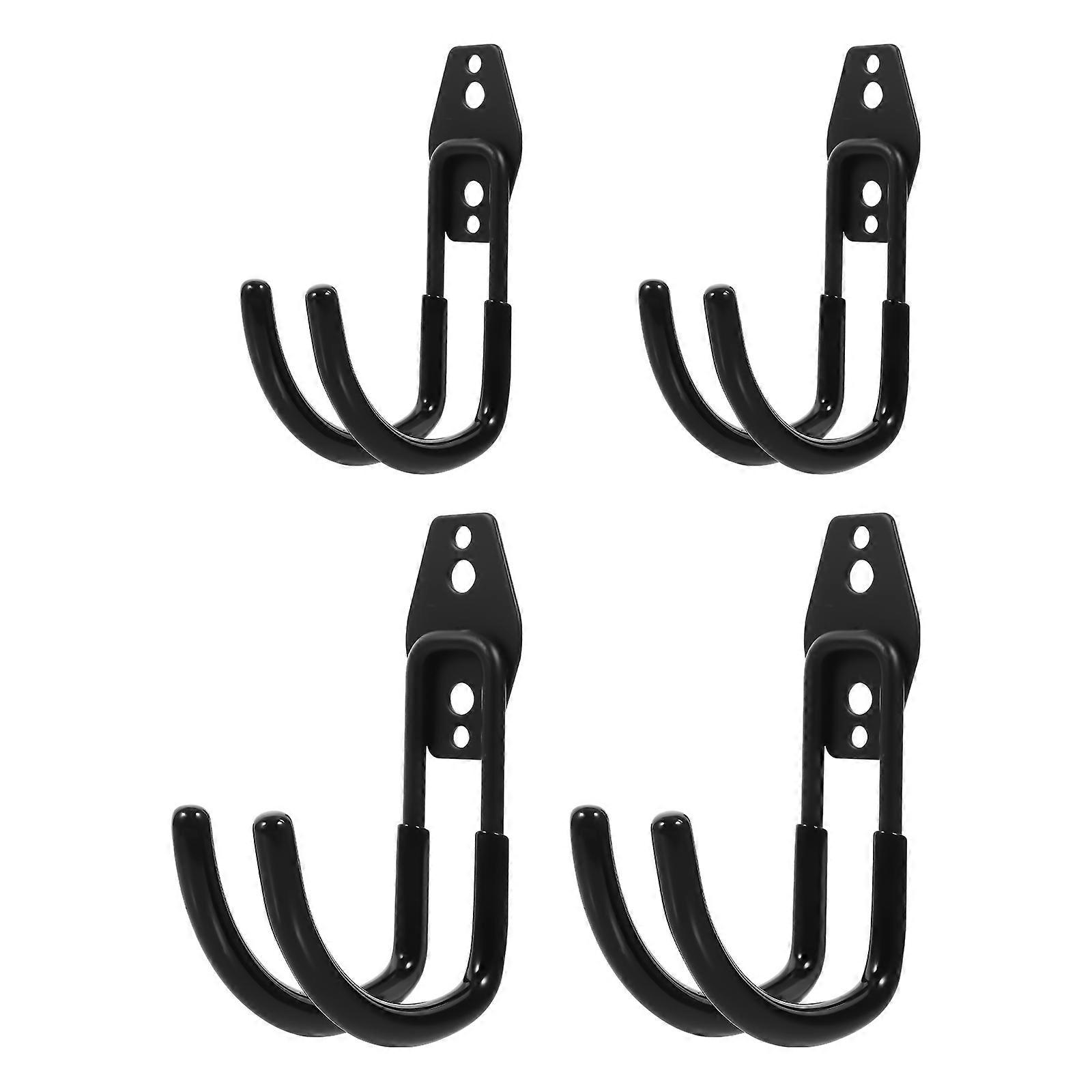 Garden Tool Storage Rack Garage Utility Hooks Ceiling Hanging Iron Material 4Pcs