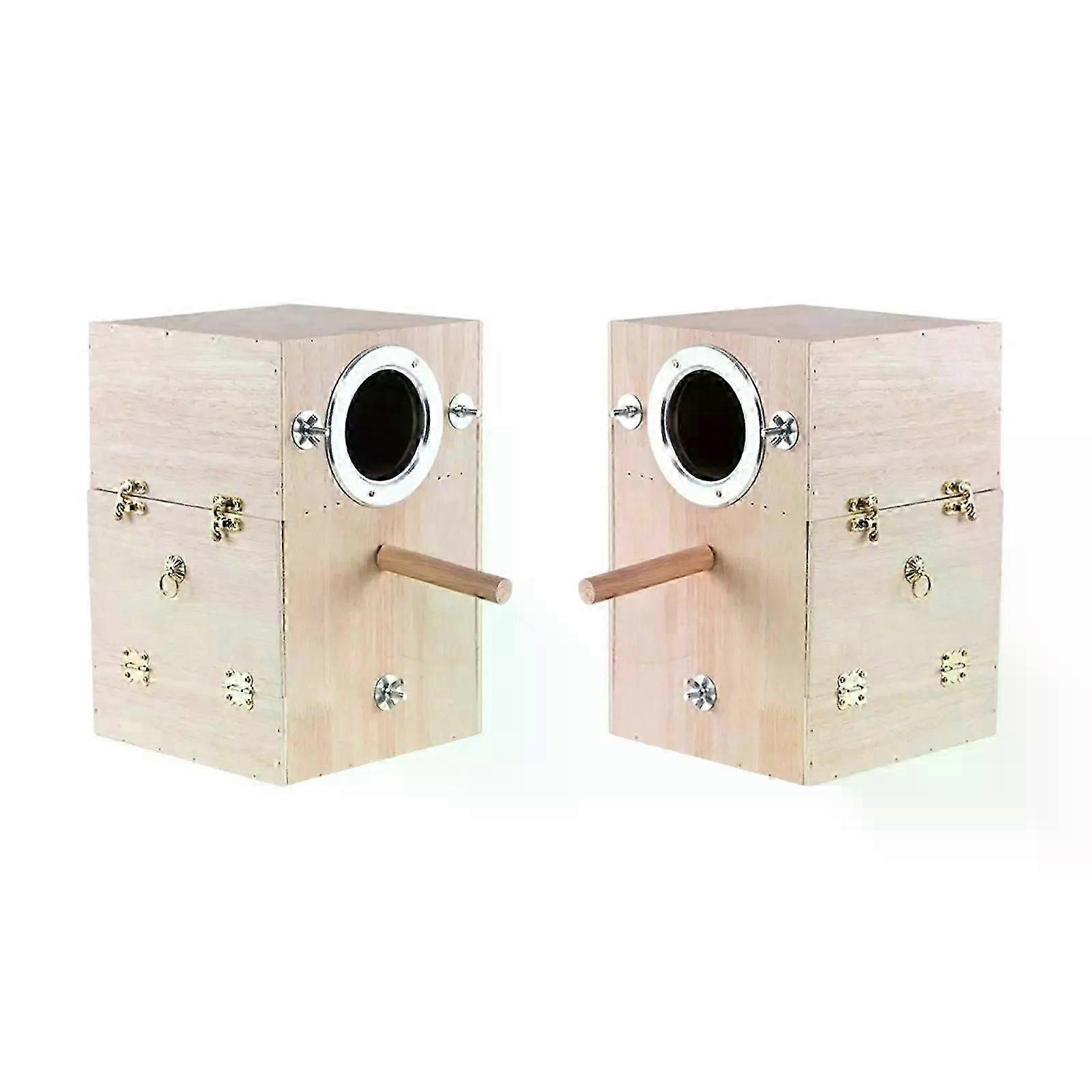 Parrot Breeding Box Bird House Parakeet Nesting Box Wooden Cage Accessories Fit For Small Medium Birds Budgie Conures Garden Outdoor