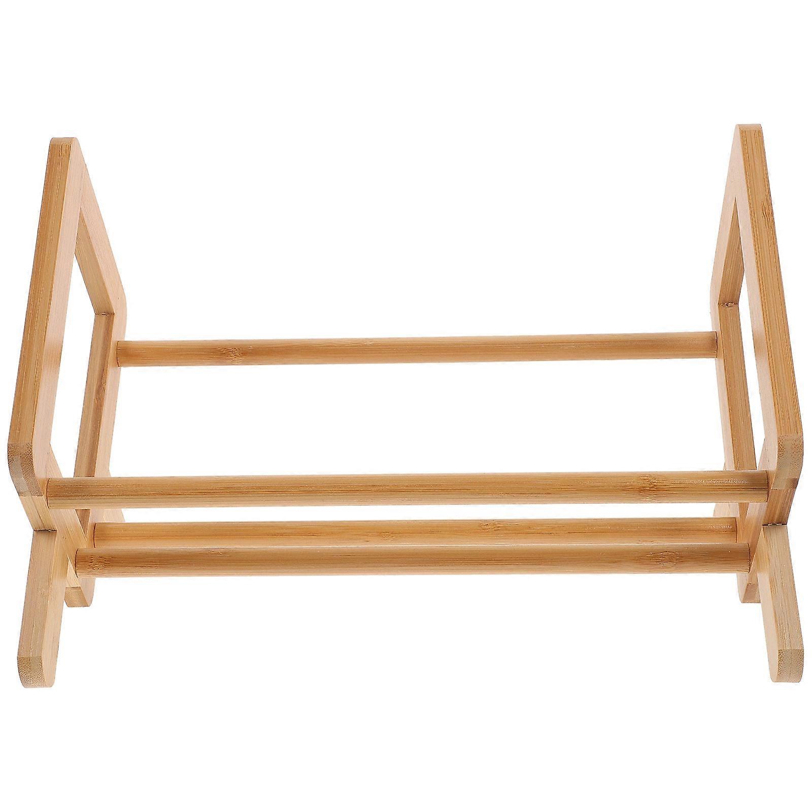 Desk Storage Rack Desktop Bookcase Book Storage Home Office Rectangular Bamboo 1Pcs