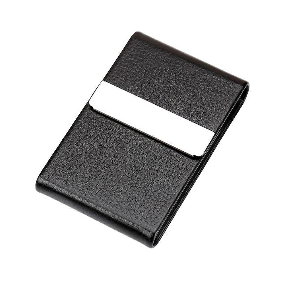 Stainless Steel and PU Card Holders Protective Sleeve for with Large Capacity Black
