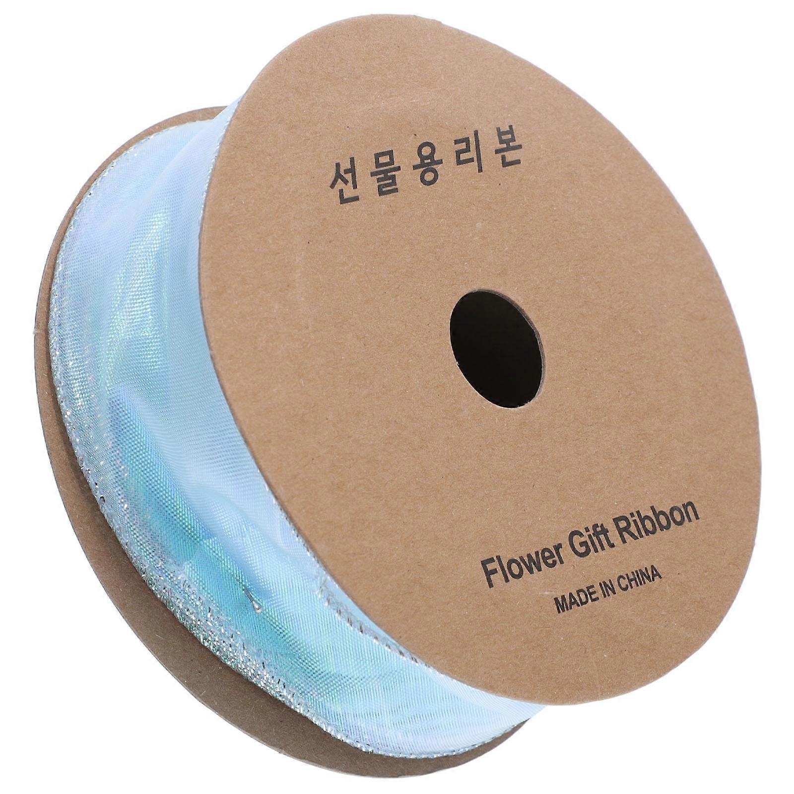 Lovely Package Ribbon Blue Polyester Diy Craft Gift Wrapping Flower Arrangement Party Decoration 0.1X3.8X900Cm 1 Roll
